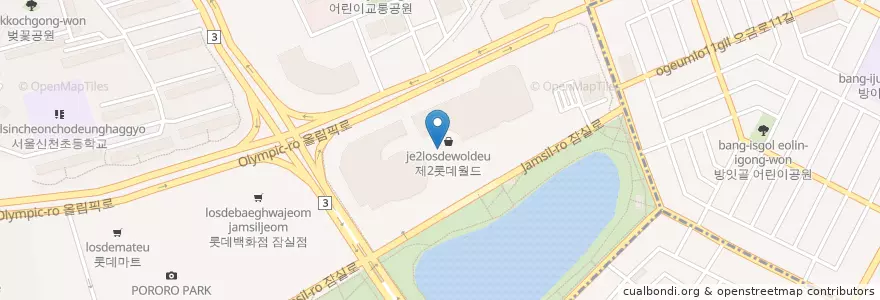 Mapa de ubicacion de 엔젤리너스 en Güney Kore, Seul, 송파구.