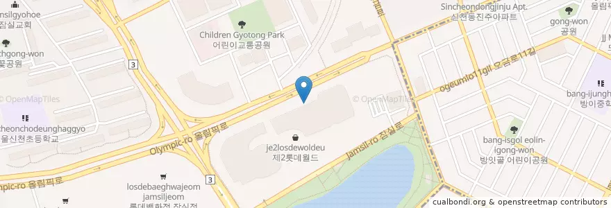 Mapa de ubicacion de Krispy Kreme en Güney Kore, Seul, 송파구.