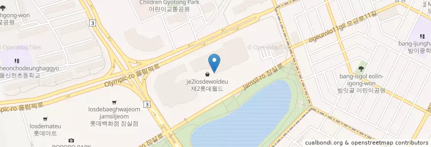 Mapa de ubicacion de bills en Corea Del Sud, Seul, 송파구.