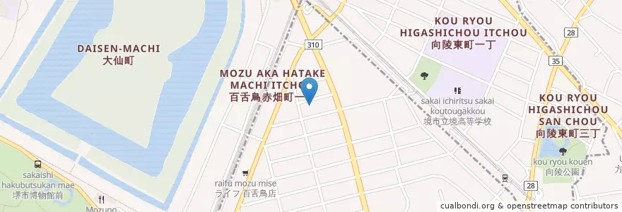 Mapa de ubicacion de 坂本整形外科 en Giappone, Prefettura Di Osaka, 堺市, 堺区, 北区.