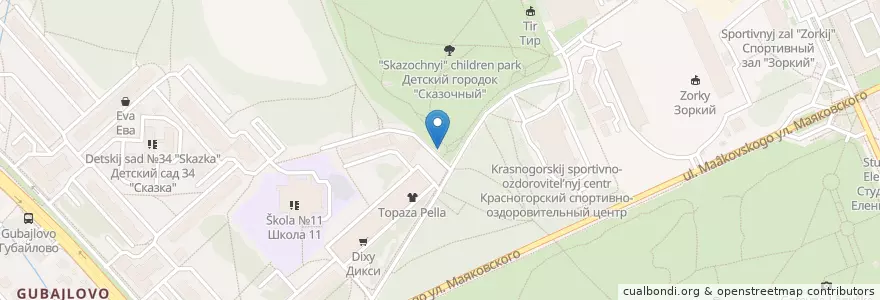 Mapa de ubicacion de Coffee Kaldi's kids en ロシア, 中央連邦管区, モスクワ州, Городской Округ Красногорск.