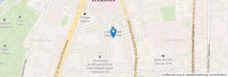Mapa de ubicacion de Мята Lounge Полянка en ロシア, 中央連邦管区, モスクワ, Центральный Административный Округ, Район Якиманка.