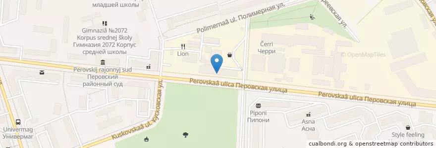 Mapa de ubicacion de Постамат Pick Point en Russia, Distretto Federale Centrale, Москва, Восточный Административный Округ, Район Новогиреево.