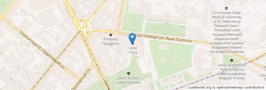 Mapa de ubicacion de Паруса на крыше en 俄罗斯/俄羅斯, Северо-Западный Федеральный Округ, 列宁格勒州, Санкт-Петербург, Петроградский Район.