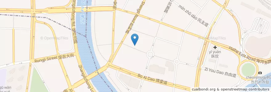 Mapa de ubicacion de 威尼斯意餐酒吧 en China, Tianjin, Hebei, 河北区 (Hebei).
