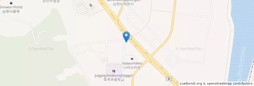 Mapa de ubicacion de 우리은행 en کره جنوبی, دائجو, 달성군, 다사읍.