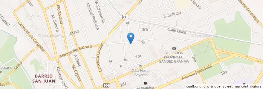 Mapa de ubicacion de Paladar Salet en كوبا, Granma, Bayamo, Ciudad De Bayamo.