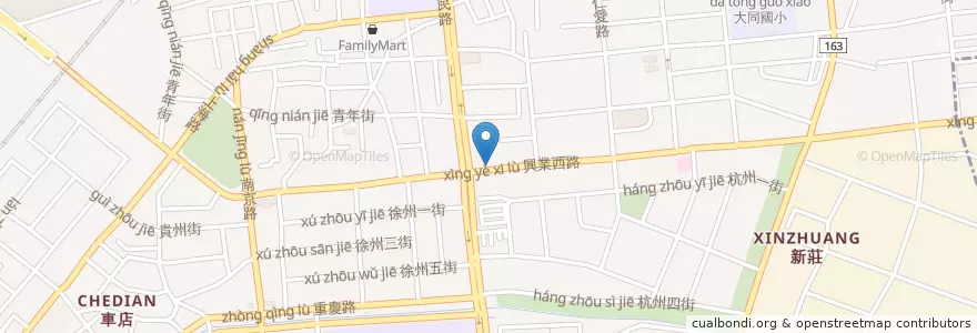Mapa de ubicacion de 鱔魚麵 en Taiwan, 臺灣省, 嘉義市, Condado De Chiayi, 西區.
