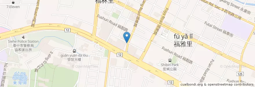 Mapa de ubicacion de 安德藥局 en Taiwán, Taichung, 西屯區.