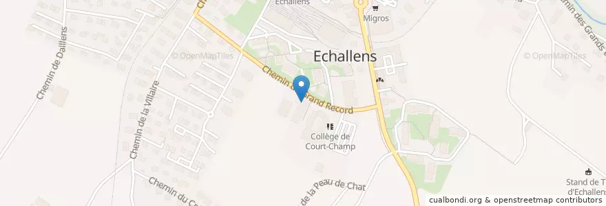 Mapa de ubicacion de Bibliothèque régionale d'Echallens en 瑞士, Vaud, District Du Gros-De-Vaud, Echallens.