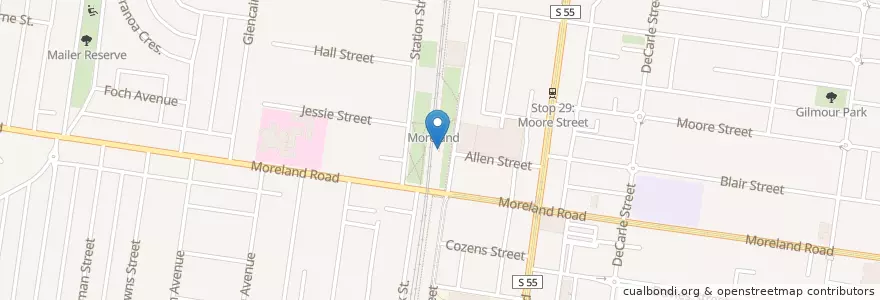 Mapa de ubicacion de Book Swap Filing Cabinet en Australië, Victoria, City Of Moreland.