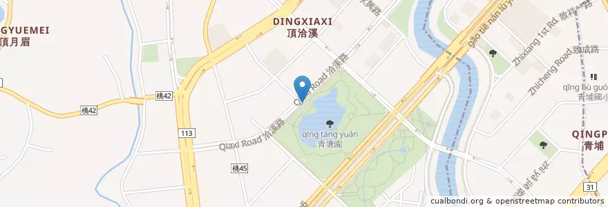 Mapa de ubicacion de 青塘園 en تايوان, تاو يوان, زونغلي.