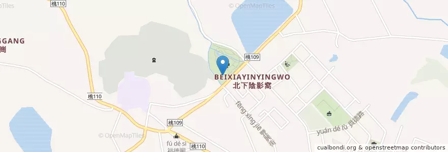 Mapa de ubicacion de 伯公岡公園 en Taiwan, Taoyuan, Distretto Di Yangmei.