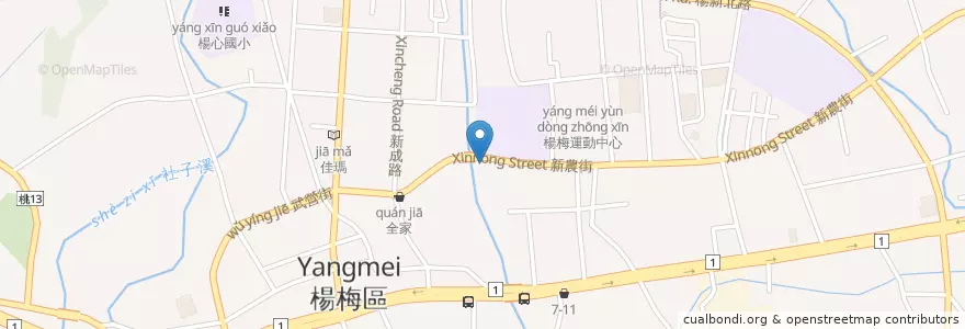 Mapa de ubicacion de Zhongshan Waterfront Park en Taiwan, Taoyuan, Yangmei District.