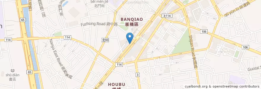 Mapa de ubicacion de 捷運府中站(1號出口) en 台湾, 新北市, 板橋区.