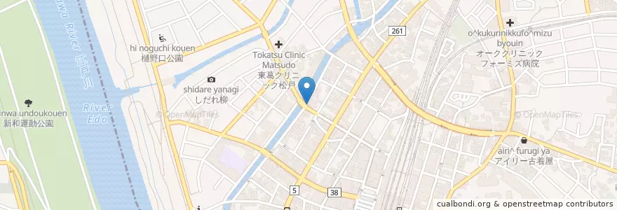 Mapa de ubicacion de ヤナギ en Japan, Präfektur Chiba, 松戸市.