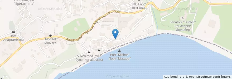 Mapa de ubicacion de Ali-Baba en Russia, South Federal District, Autonomous Republic Of Crimea, Republic Of Crimea, Yalta City Municipality, Городской Округ Ялта.