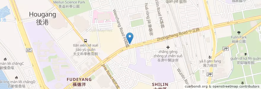 Mapa de ubicacion de 山東利民家常牛肉麵 en 타이완, 신베이 시, 타이베이시, 스린 구.