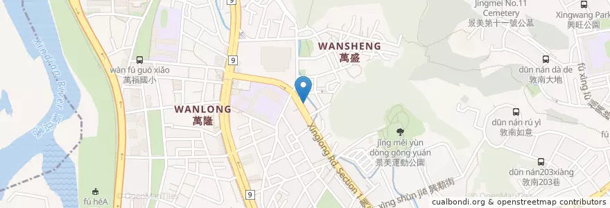 Mapa de ubicacion de 三香香香祖傳豬腳麵 en 台湾, 新北市, 台北市, 文山区.