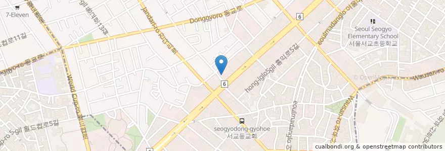 Mapa de ubicacion de Starbucks Coffee en كوريا الجنوبية, سول, 마포구, 서교동.