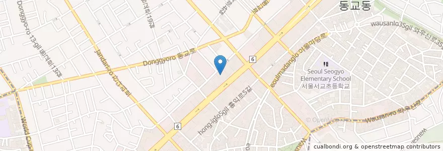 Mapa de ubicacion de Starbucks Coffee en Corea Del Sur, Seúl, 마포구, 서교동.