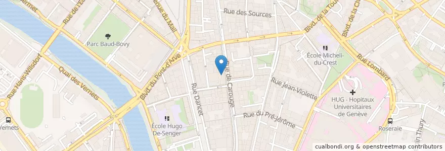 Mapa de ubicacion de Bibliothèque interculturelle de la Croix-Rouge en Switzerland, Geneva, Geneva, Geneva.