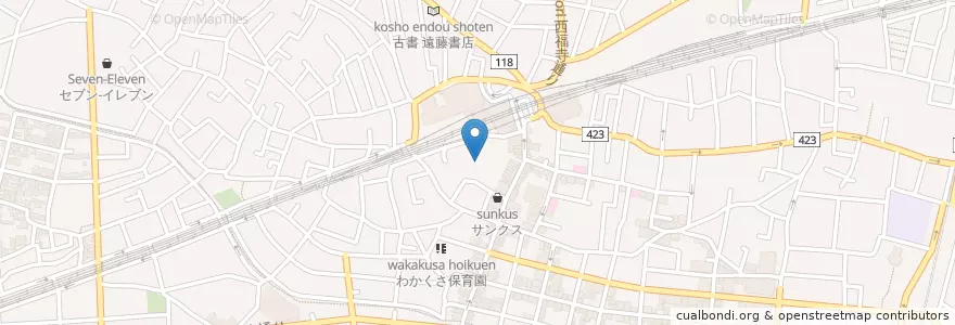 Mapa de ubicacion de 福昌寺 en Japonya, 東京都, 世田谷区.