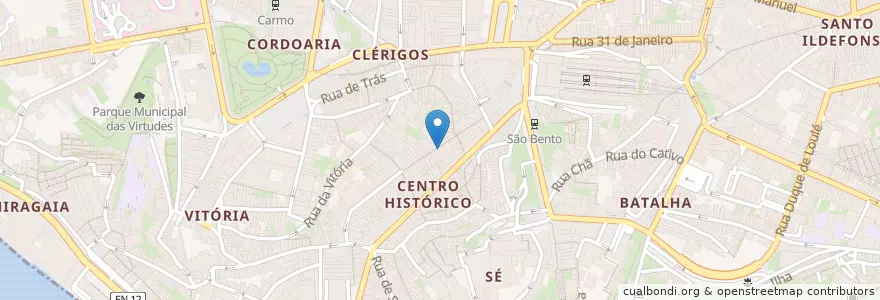 Mapa de ubicacion de Mercador Café en البرتغال, المنطقة الشمالية (البرتغال), Área Metropolitana Do Porto, بورتو, بورتو, Cedofeita, Santo Ildefonso, Sé, Miragaia, São Nicolau E Vitória.