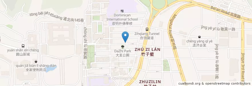 Mapa de ubicacion de 喜藥製麵 en 臺灣, 新北市, 臺北市, 中山區.