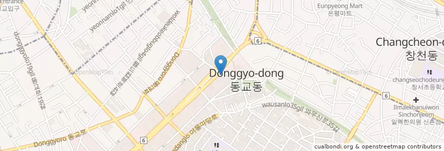 Mapa de ubicacion de Starbucks en 韩国/南韓, 首尔, 麻浦區, 서교동.