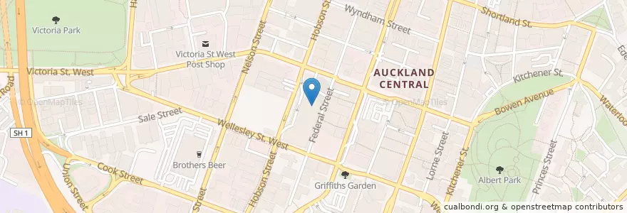 Mapa de ubicacion de twentyone en Nieuw-Zeeland, Auckland, Waitematā.