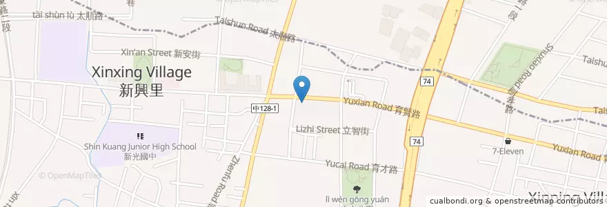Mapa de ubicacion de 大紅袍麻辣火鍋 en Тайвань, Тайчжун, 太平區.