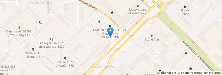 Mapa de ubicacion de Здоров.ру en Russia, Distretto Federale Centrale, Москва, Западный Административный Округ, Район Раменки.