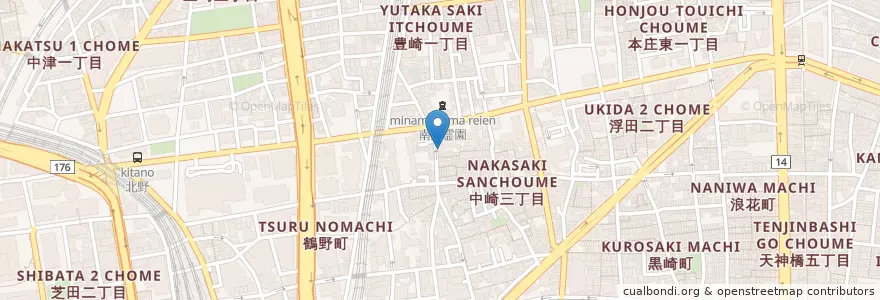 Mapa de ubicacion de ma-jo cafe en 日本, 大阪府, 大阪市, 北区.