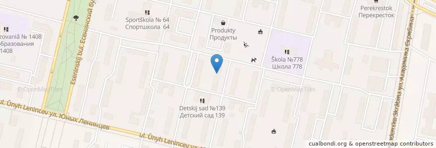 Mapa de ubicacion de Участковый пункт полиции en Rusland, Centraal Federaal District, Moskou, Юго-Восточный Административный Округ, Район Кузьминки.