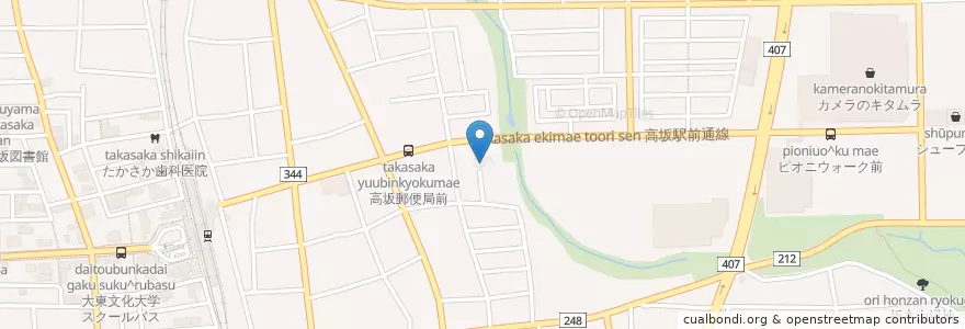 Mapa de ubicacion de 東光院 en 日本, 埼玉県, 東松山市.