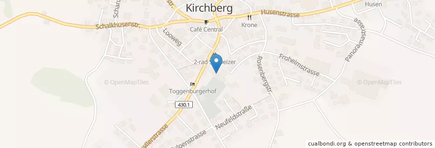 Mapa de ubicacion de Bibliothek Kirchberg en 스위스, Sankt Gallen, Wahlkreis Toggenburg, Kirchberg (Sg).