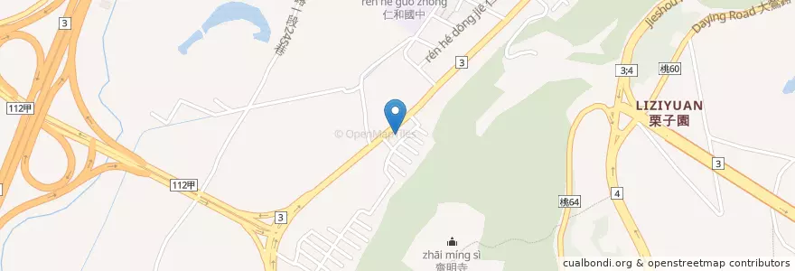 Mapa de ubicacion de 老地方客家菜 en 臺灣, 桃園市, 大溪區.