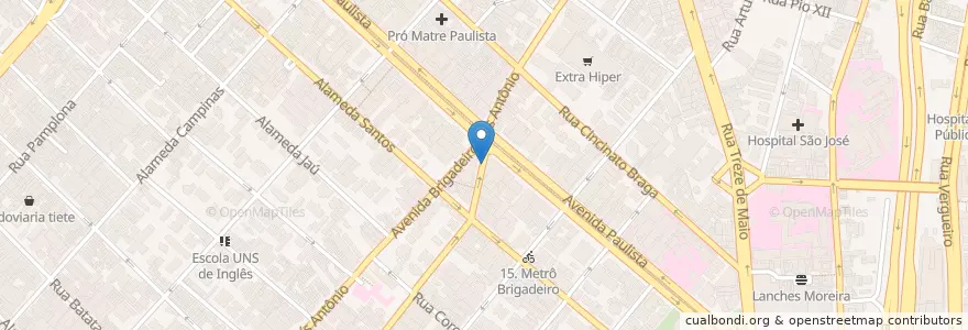Mapa de ubicacion de Rua Manoeel de Nobrega (95) en ブラジル, 南東部地域, サンパウロ, Região Geográfica Intermediária De São Paulo, Região Metropolitana De São Paulo, Região Imediata De São Paulo, サンパウロ.