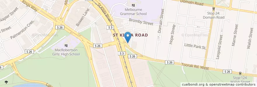 Mapa de ubicacion de Cafe Rosco en Australia, Victoria, City Of Melbourne.