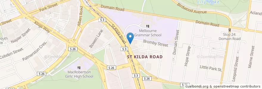 Mapa de ubicacion de The Amberoom en Australien, Victoria, City Of Melbourne.