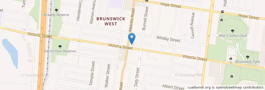 Mapa de ubicacion de Next en Avustralya, Victoria, City Of Moreland.