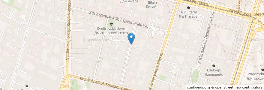 Mapa de ubicacion de Невский двор en ロシア, 北西連邦管区, レニングラード州, サンクト ペテルブルク, Центральный Район.