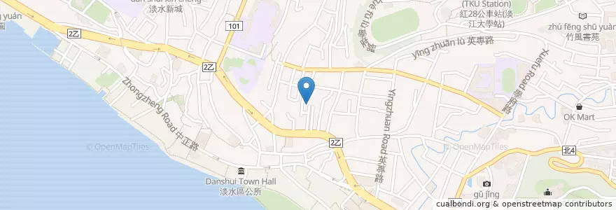 Mapa de ubicacion de 中山路福德宮 en تایوان, 新北市, 淡水區.