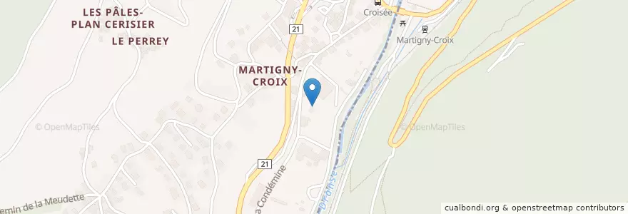 Mapa de ubicacion de Bibliothèque de Martigny-Combe en Zwitserland, Valais/Wallis, Martigny, Martigny-Combe.