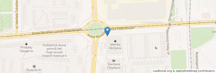 Mapa de ubicacion de Шаверма en ロシア, 北西連邦管区, レニングラード州, サンクト ペテルブルク, Красногвардейский Район.