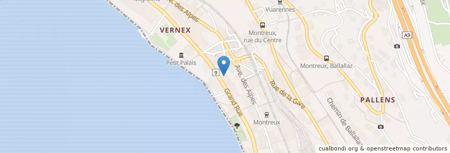 Mapa de ubicacion de Bibliothèque municipale de Montreux-Veytaux en Switzerland, Vaud, District De La Riviera-Pays-D’Enhaut, Montreux.
