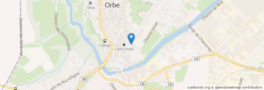 Mapa de ubicacion de Bibliothèque publique et scolaire de la région d'Orbe en Suíça, Vaud, District Du Jura-Nord Vaudois, Orbe.