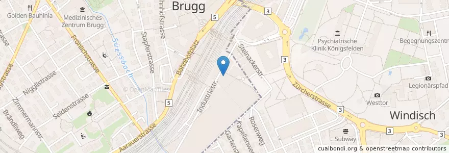 Mapa de ubicacion de Bildungszentrum Brugg en Suisse, Argovie, Bezirk Brugg, Brugg.