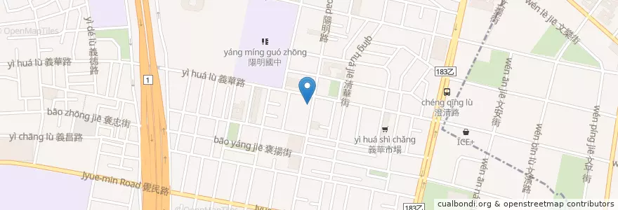 Mapa de ubicacion de 黑人當歸鴨片飯陽明店 en Taiwan, Kaohsiung, 三民區.